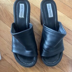 Steve Madden Black Slip-On Mules